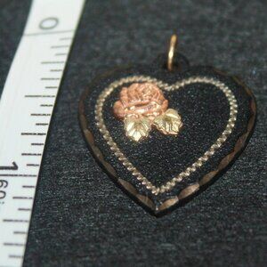 Black Hills "w "Rose" Gold w Intricate Edging Over 1" 6 Grams Pendant